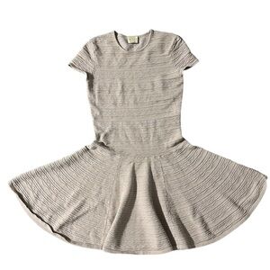 Torn by Ronny Kobo Womens Beige Cap Sleeve Casual Skater Dress Size Small